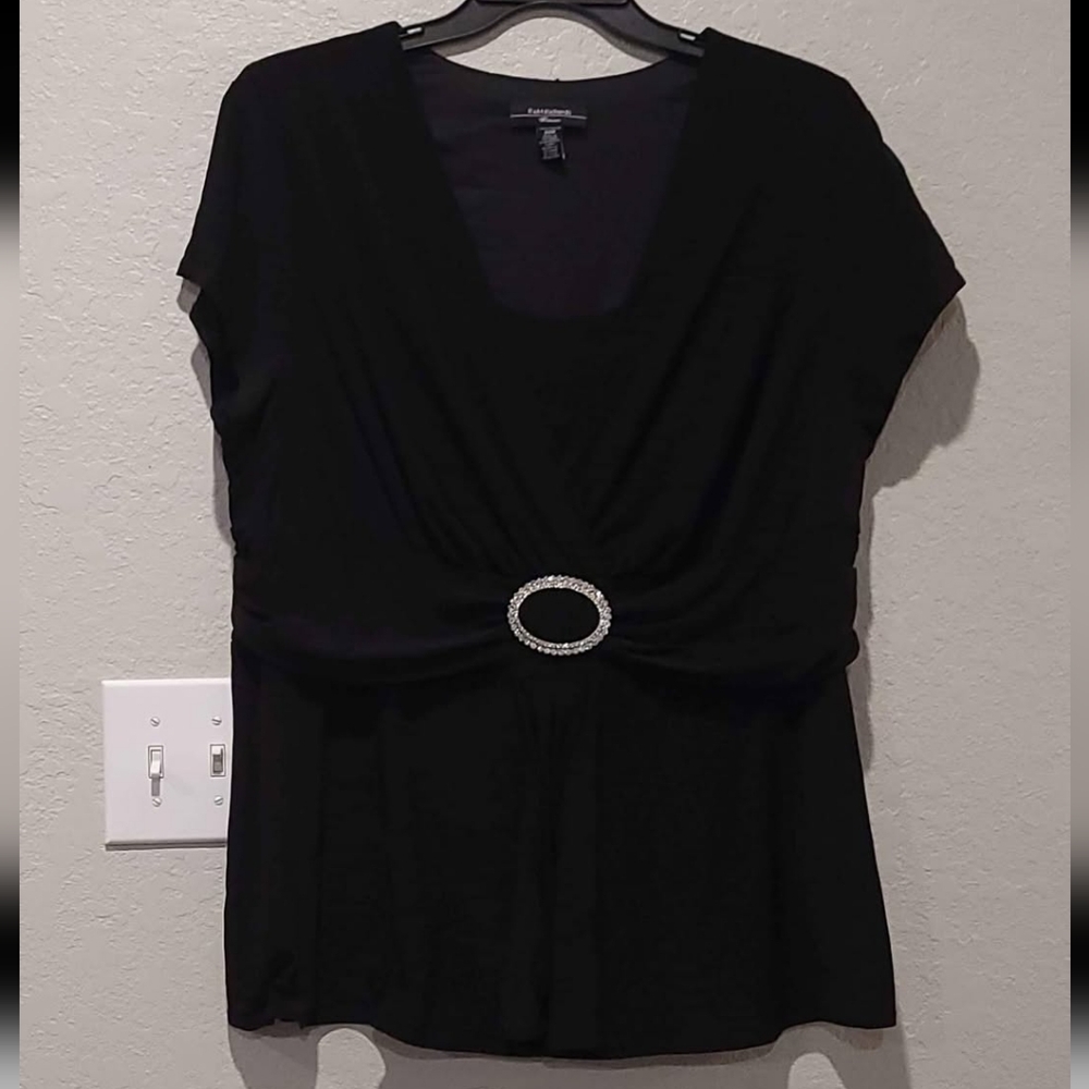Rhinestone Accented Blouse - 20W
